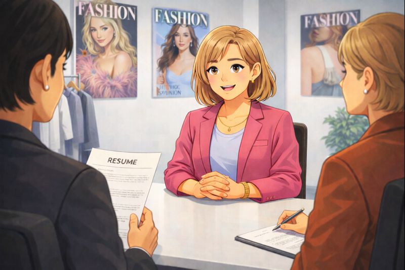 Illustration of a candidate in a job interview
